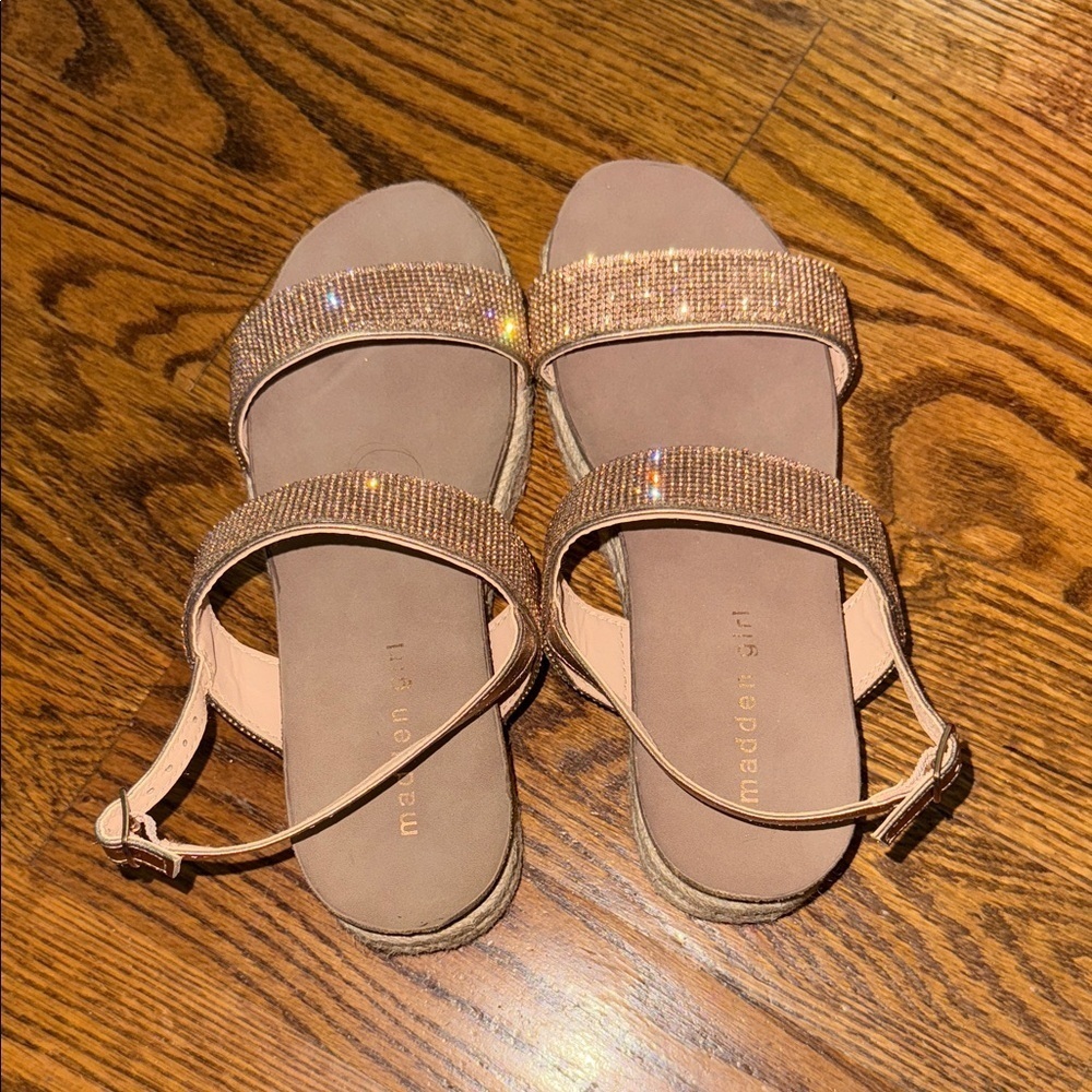 Madden girl rose gold ESPADRILLE sandals size 6.5 NEW